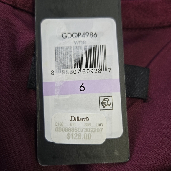 Guess Red Bodycon Midi Dress Crew Neck Faux Suede Size 6  NWT - Picture 9 of 10